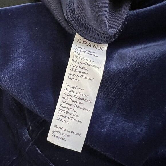 SPANX Blue Lapis Night Velvet High Waist Velour Leggings Women Plus Size 1X Pant - Picture 9 of 12